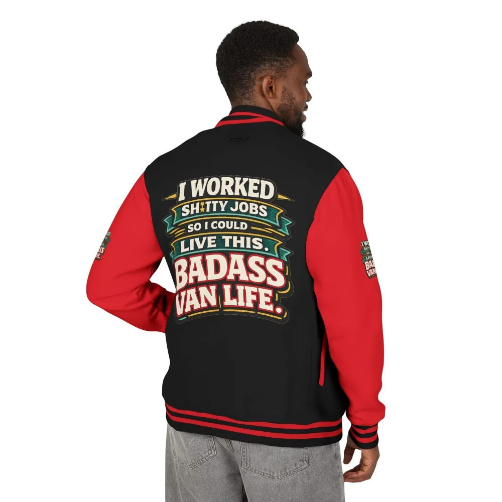 Unisex Heavyweight Letterman Jacket — "I Worked Shitty Jobs" Design F**K-Line