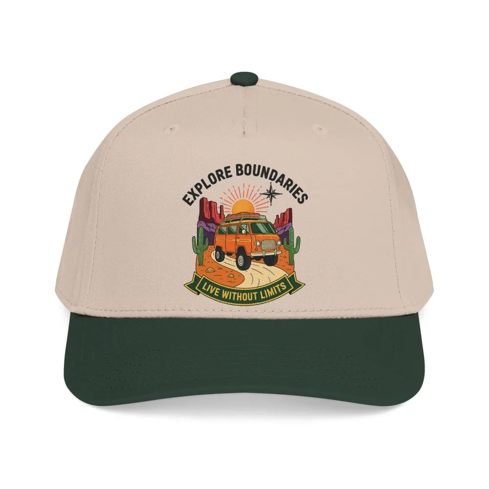 Baseball Cap— "Eplore Boundaries-Live without limits" Mid Profile Baseball Hat