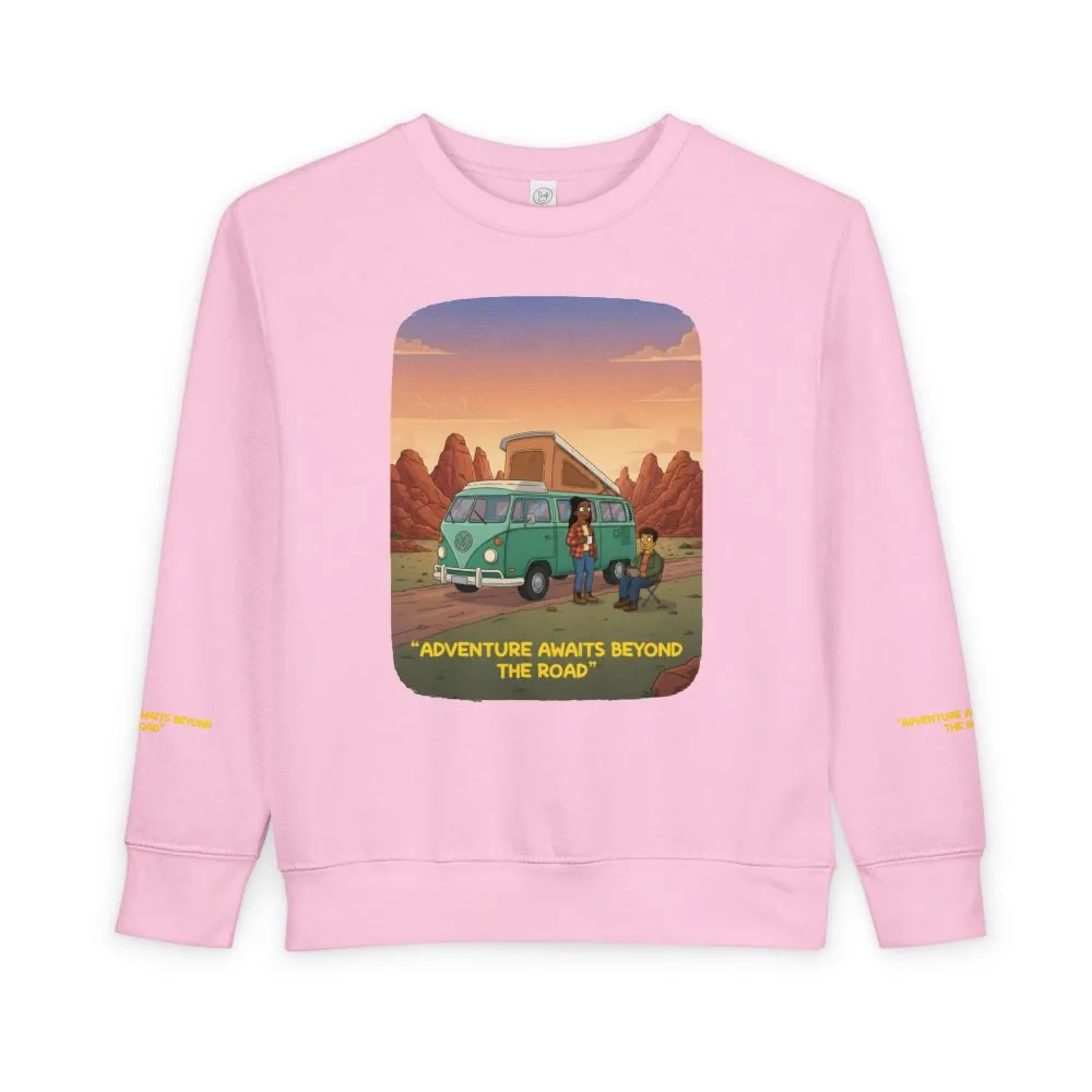 Toddler Sweatshirt - "Adventure Awaits Beyond The Road" (Design Sitcom-Line)