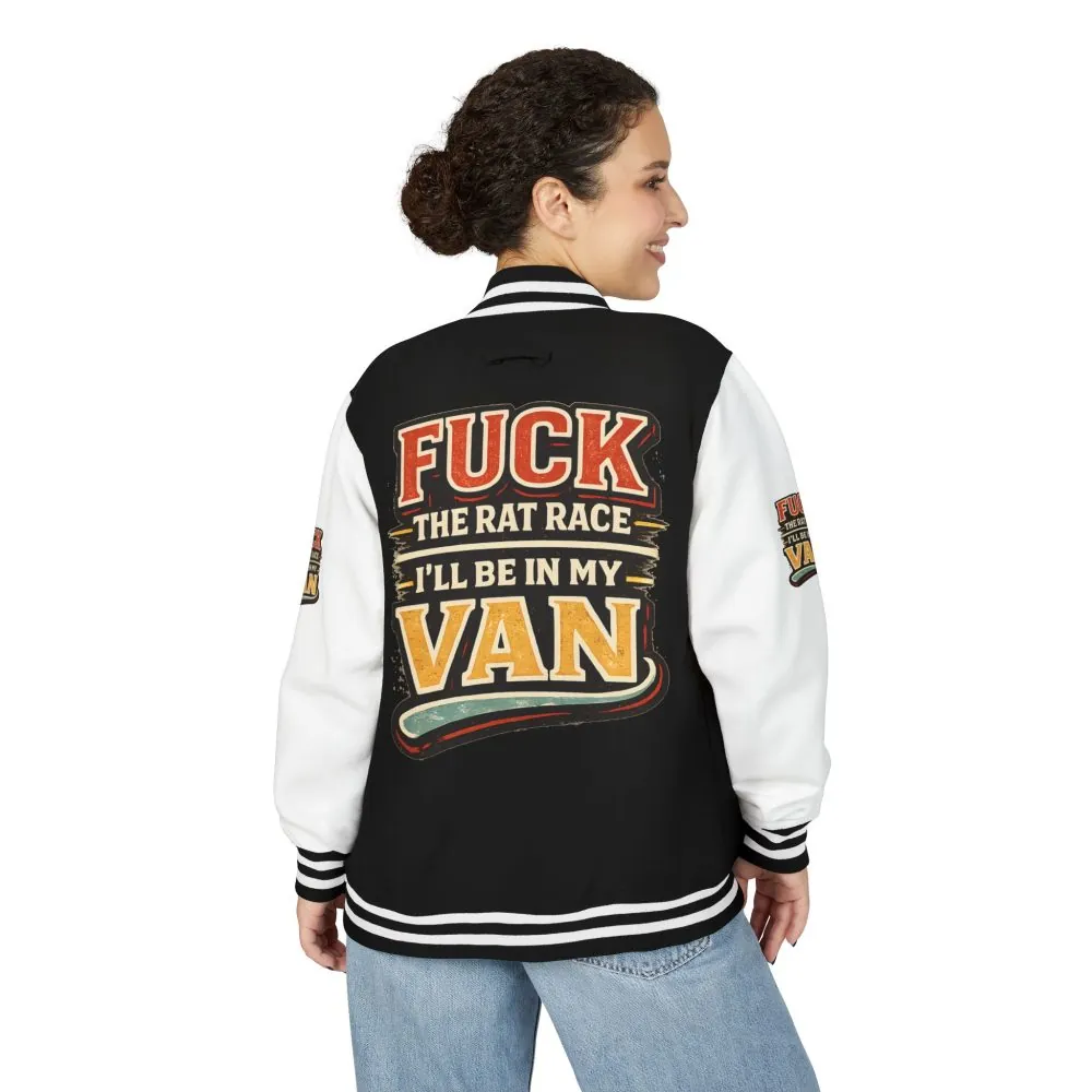 Unisex Heavyweight Letterman Jacket — "Fuck The Rat Race" Design F**K-Line