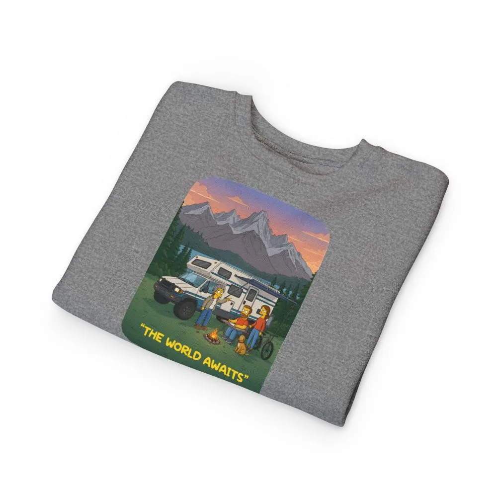Toddler Sweatshirt - "The World Awaits" (Design Sitcom-Line)
