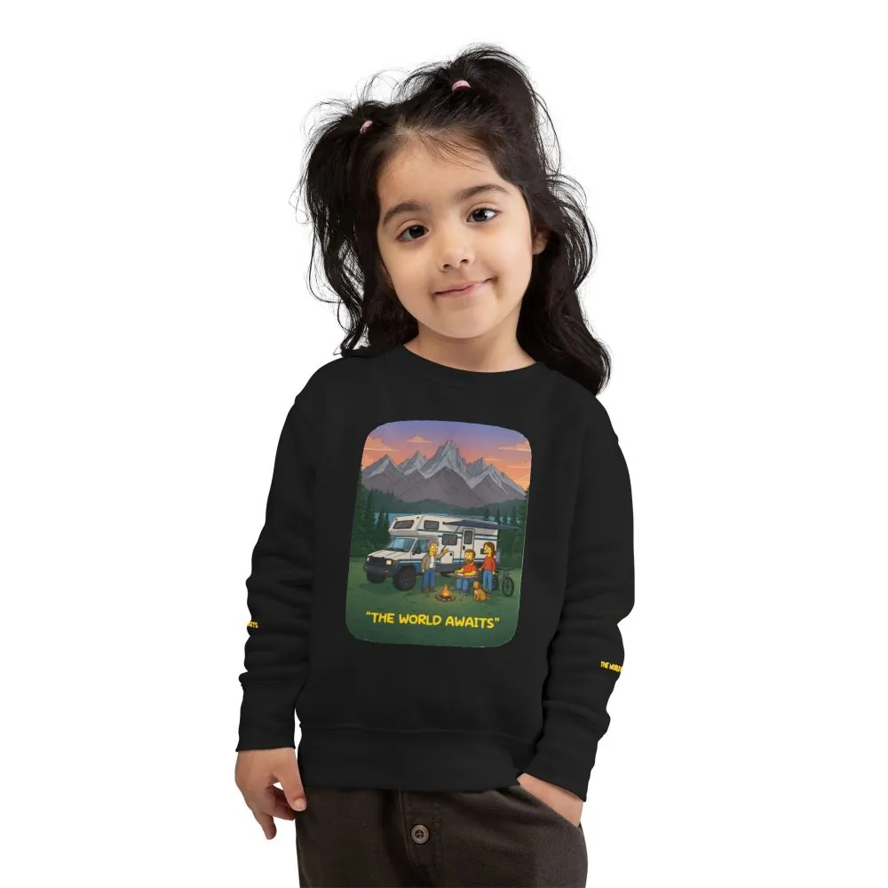 Toddler Sweatshirt - "The World Awaits" (Design Sitcom-Line)