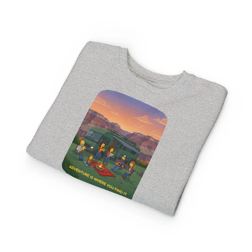 Toddler Sweatshirt - "Adventure Is Where You Find It" (Design Sitcom-Line)