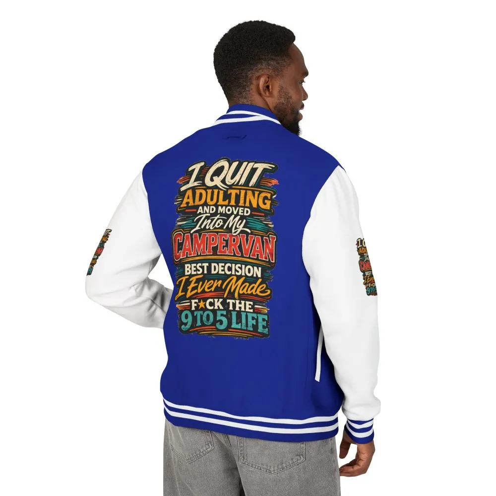 Unisex Heavyweight Letterman Jacket — "I Quit Adulting" Design F**K-Line