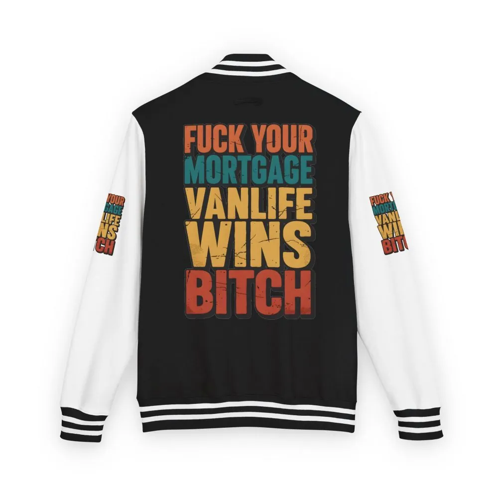 Unisex Heavyweight Letterman Jacket — "Fuck Your Mortgage" Design F**K-Line