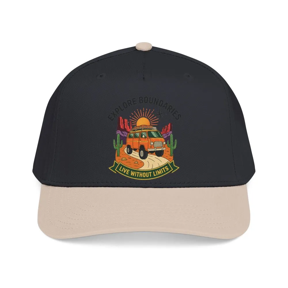 Baseball Cap— "Eplore Boundaries-Live without limits" Mid Profile Baseball Hat
