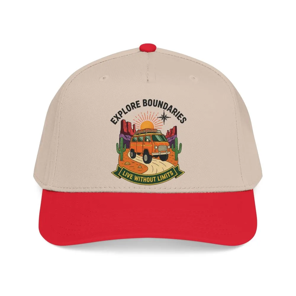 Baseball Cap— "Eplore Boundaries-Live without limits" Mid Profile Baseball Hat