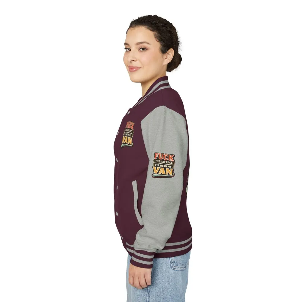 Unisex Heavyweight Letterman Jacket — "Fuck The Rat Race" Design F**K-Line