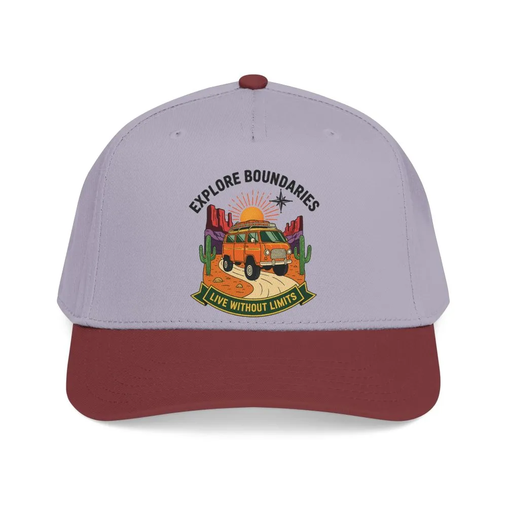 Baseball Cap— "Eplore Boundaries-Live without limits" Mid Profile Baseball Hat