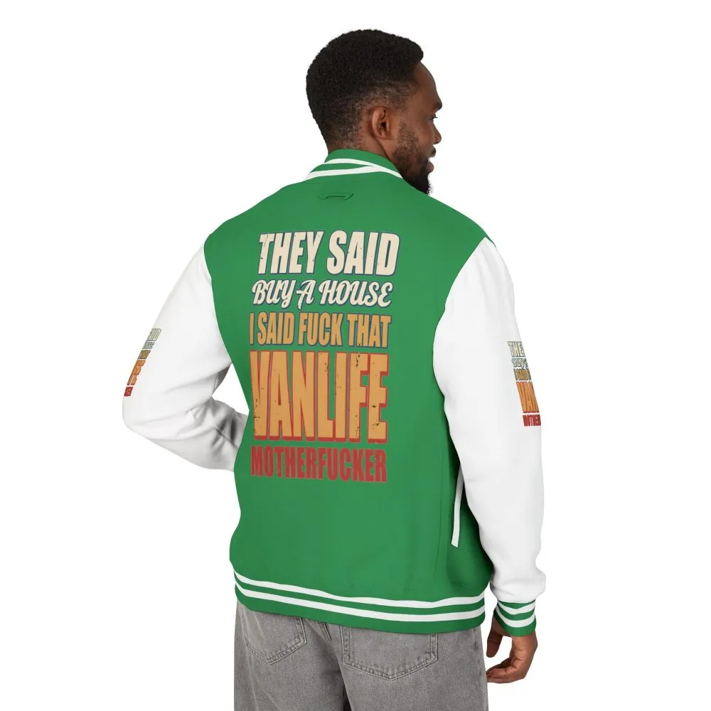 6738284649378207420_2048.jpeg Unisex Heavyweight Letterman Jacket — "They Said Buy A House" Design F**K-Line