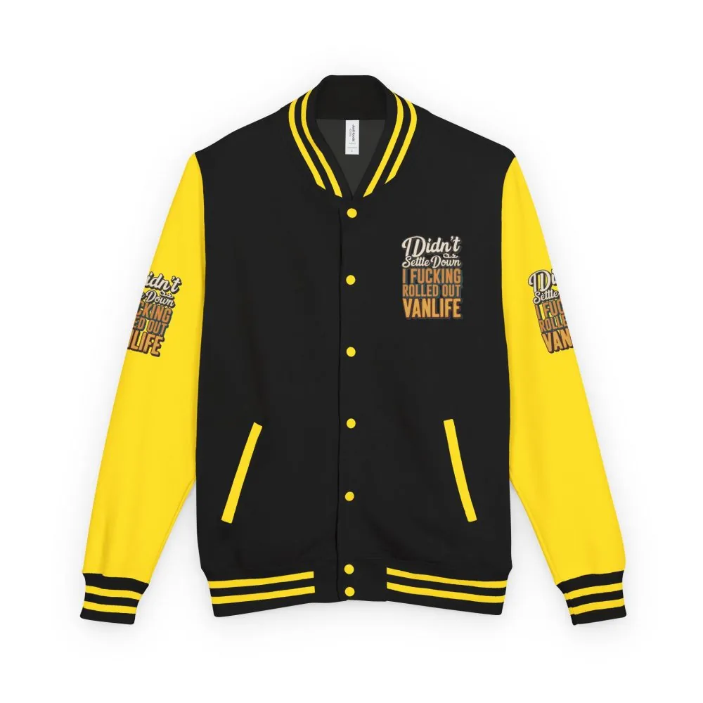 Unisex Heavyweight Letterman Jacket — "Dind´t Settle Down" Design F**K-Line