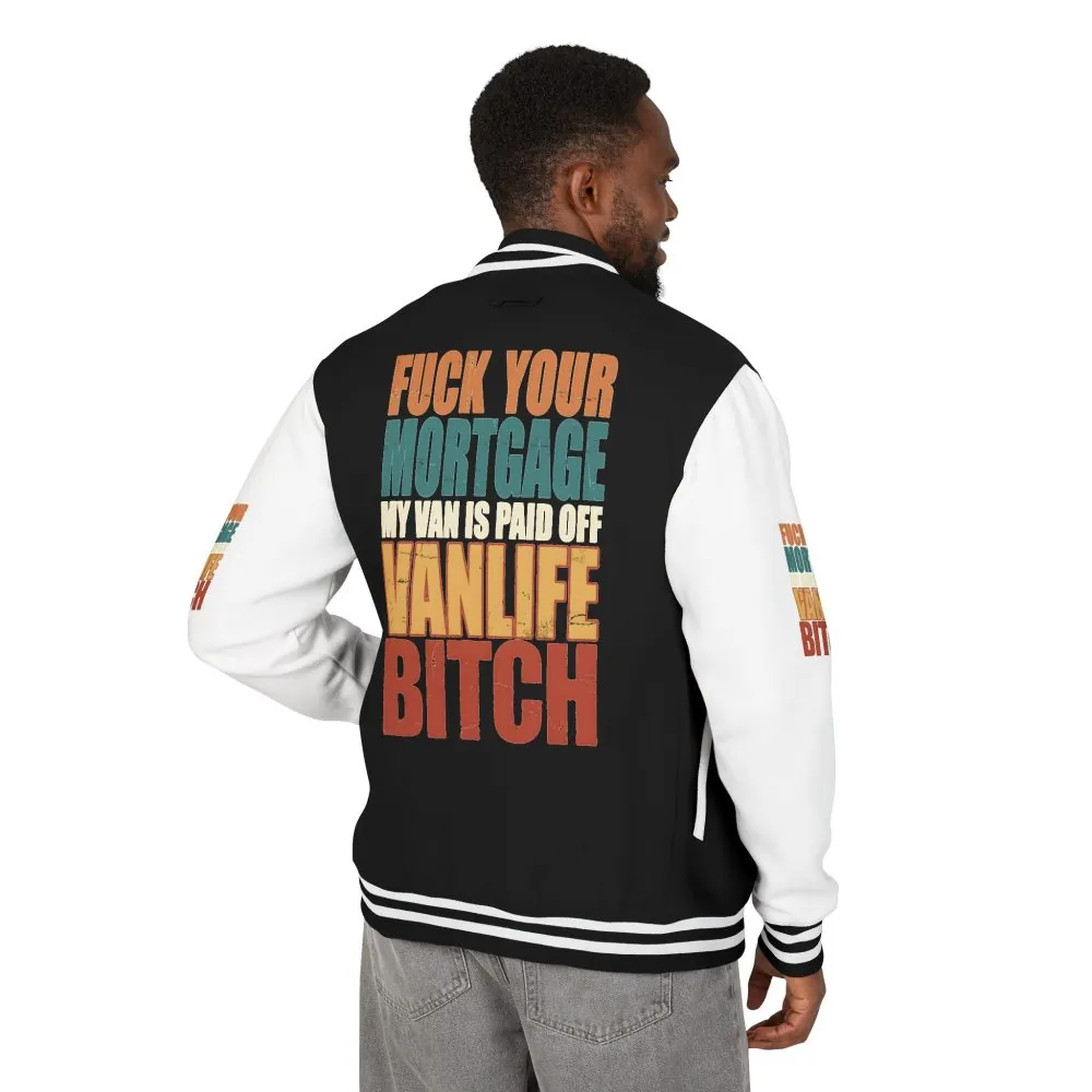 Unisex Heavyweight Letterman Jacket — "Fuck Your Mortgage" Design F**K-Line