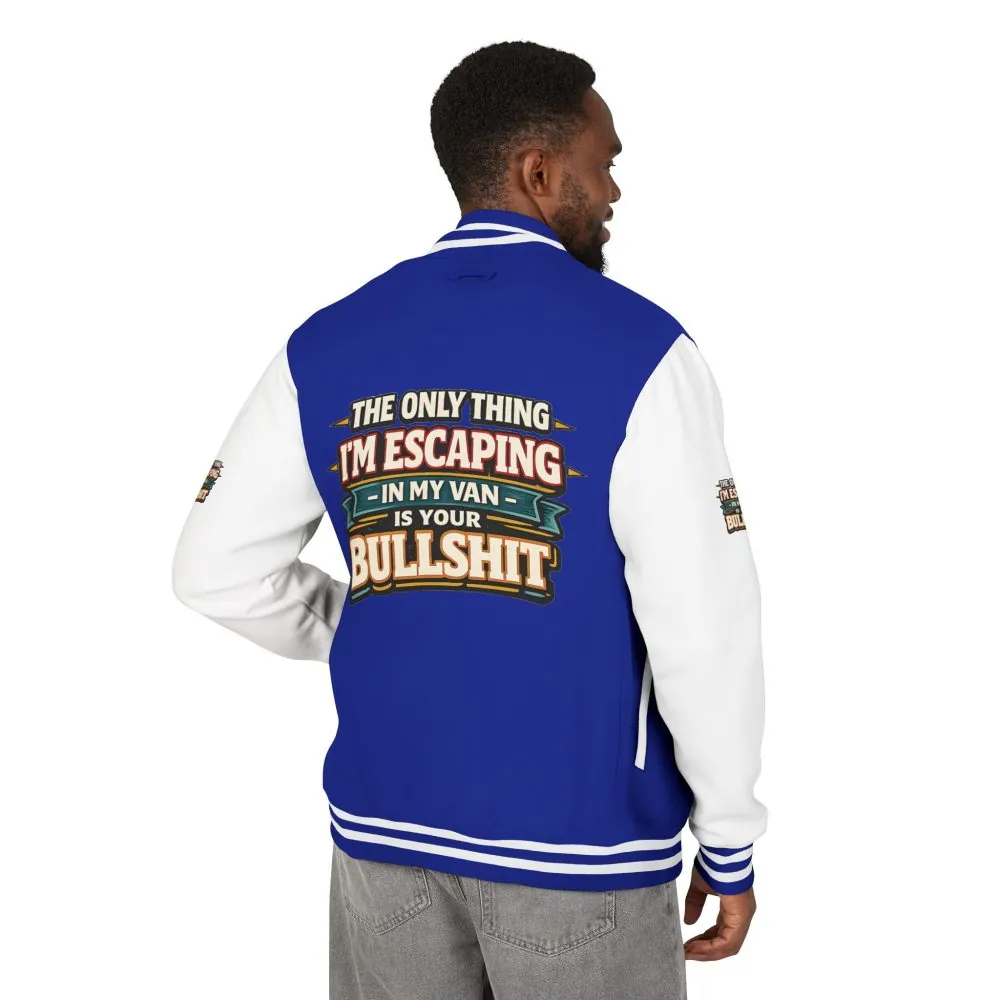 Unisex Heavyweight Letterman Jacket — "The Only Thing I´m Escaping" Design F**K-Line