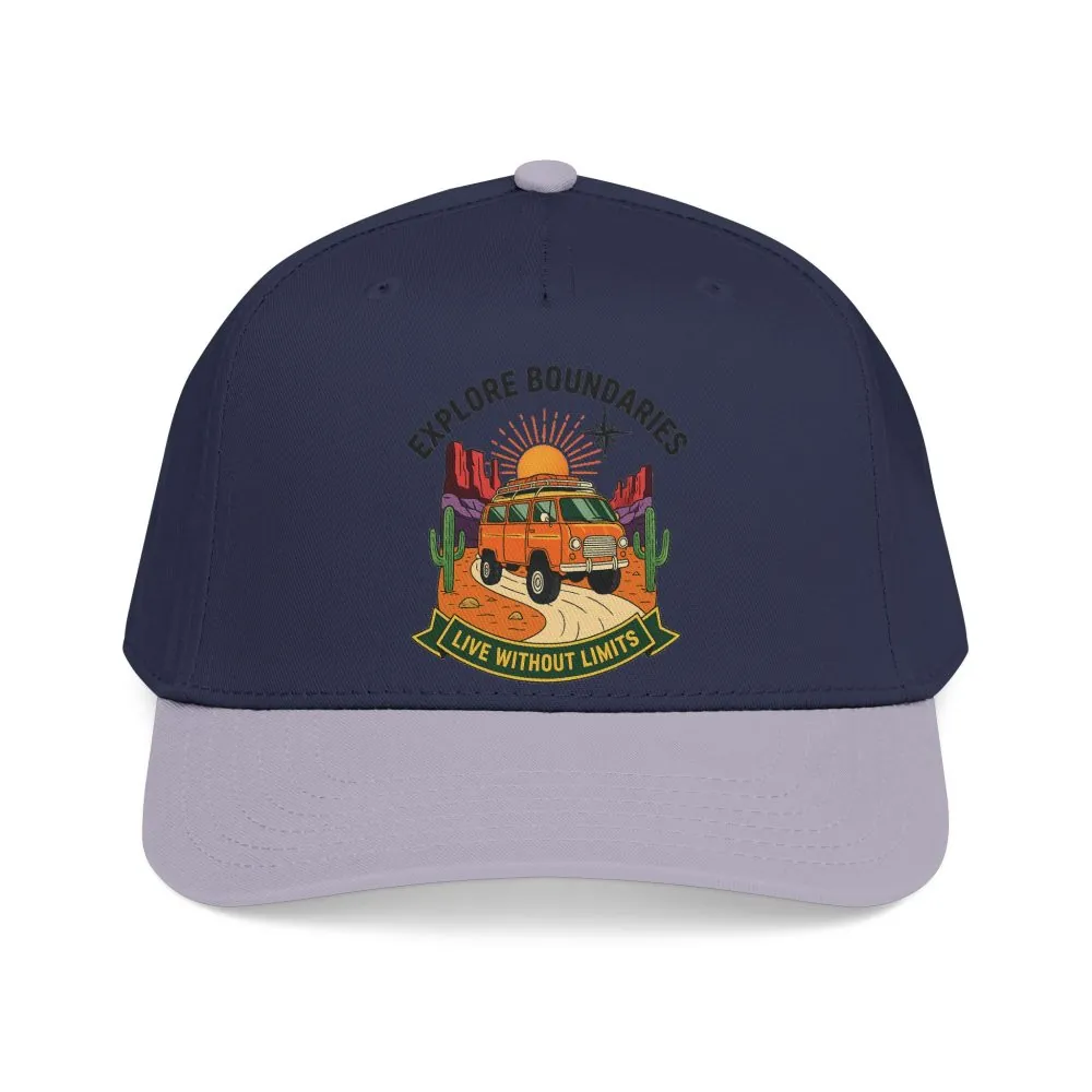 Baseball Cap— "Eplore Boundaries-Live without limits" Mid Profile Baseball Hat