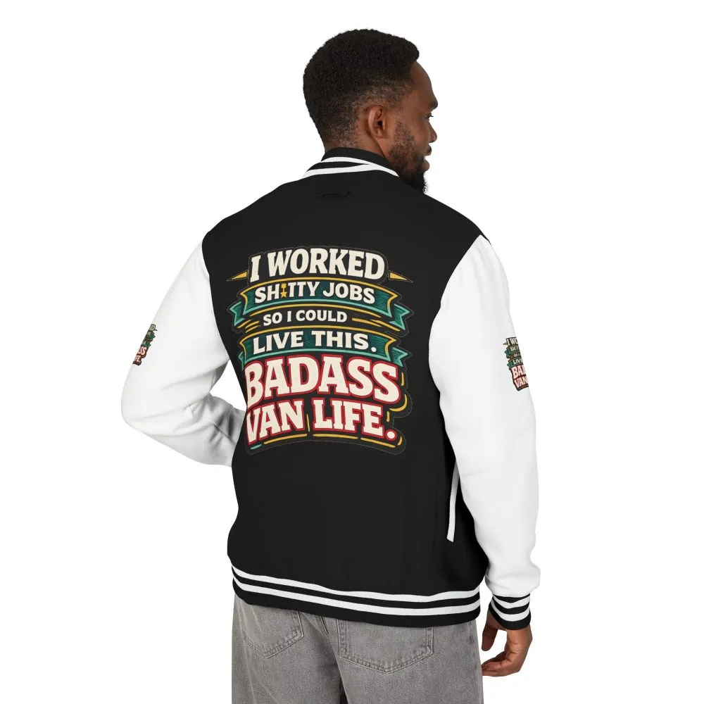 Unisex Heavyweight Letterman Jacket — "I Worked Shitty Jobs" Design F**K-Line