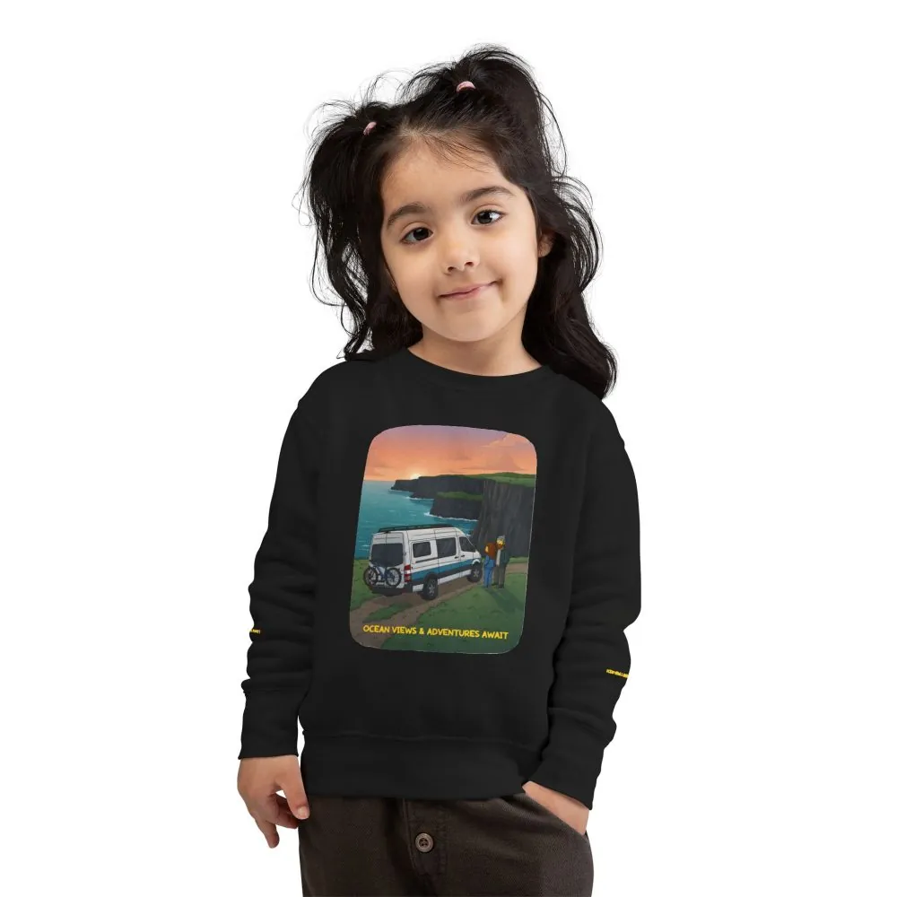 Toddler Sweatshirt - "Ocean Views-Adventures Awaits" (Design Sitcom-Line)