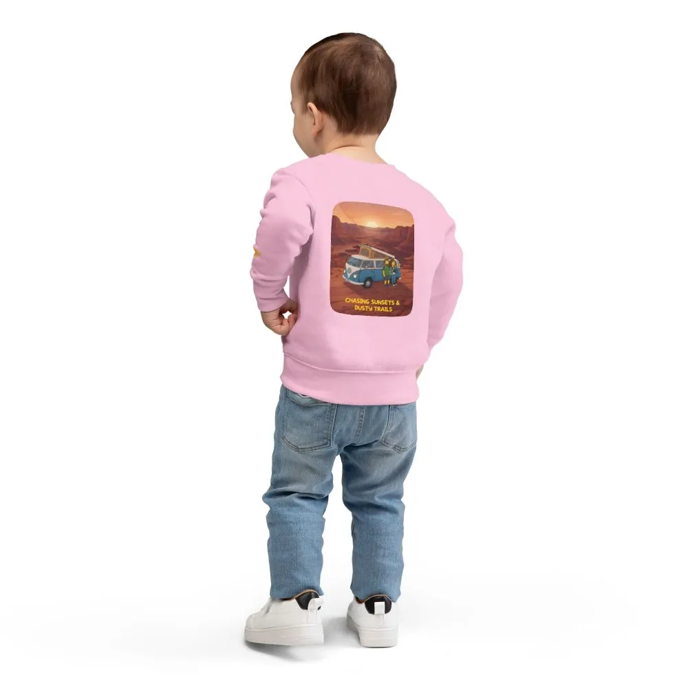 Toddler Sweatshirt - "Chasing Sunsets And Dusty Trails" (Design Sitcom-Line)