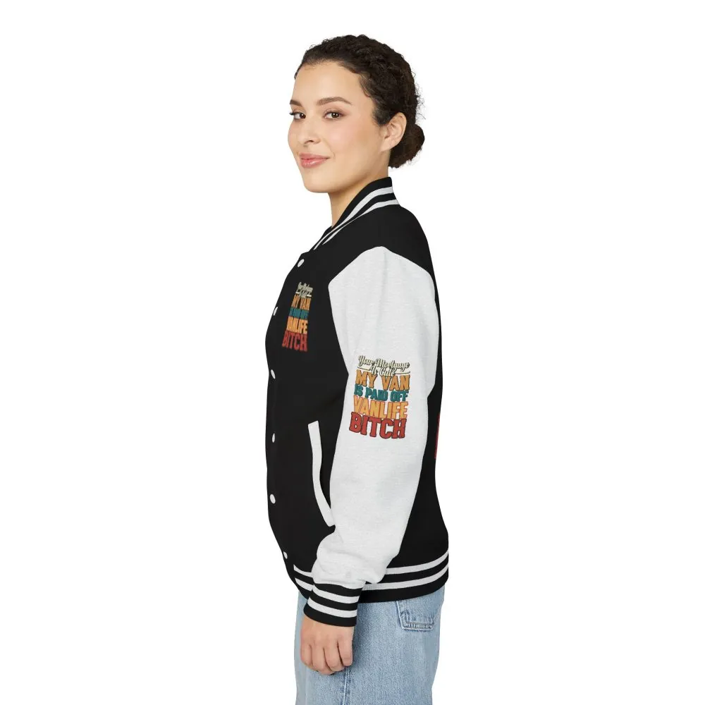 Unisex Heavyweight Letterman Jacket — "Your Mortgage Is Cute" Design F**K-Line