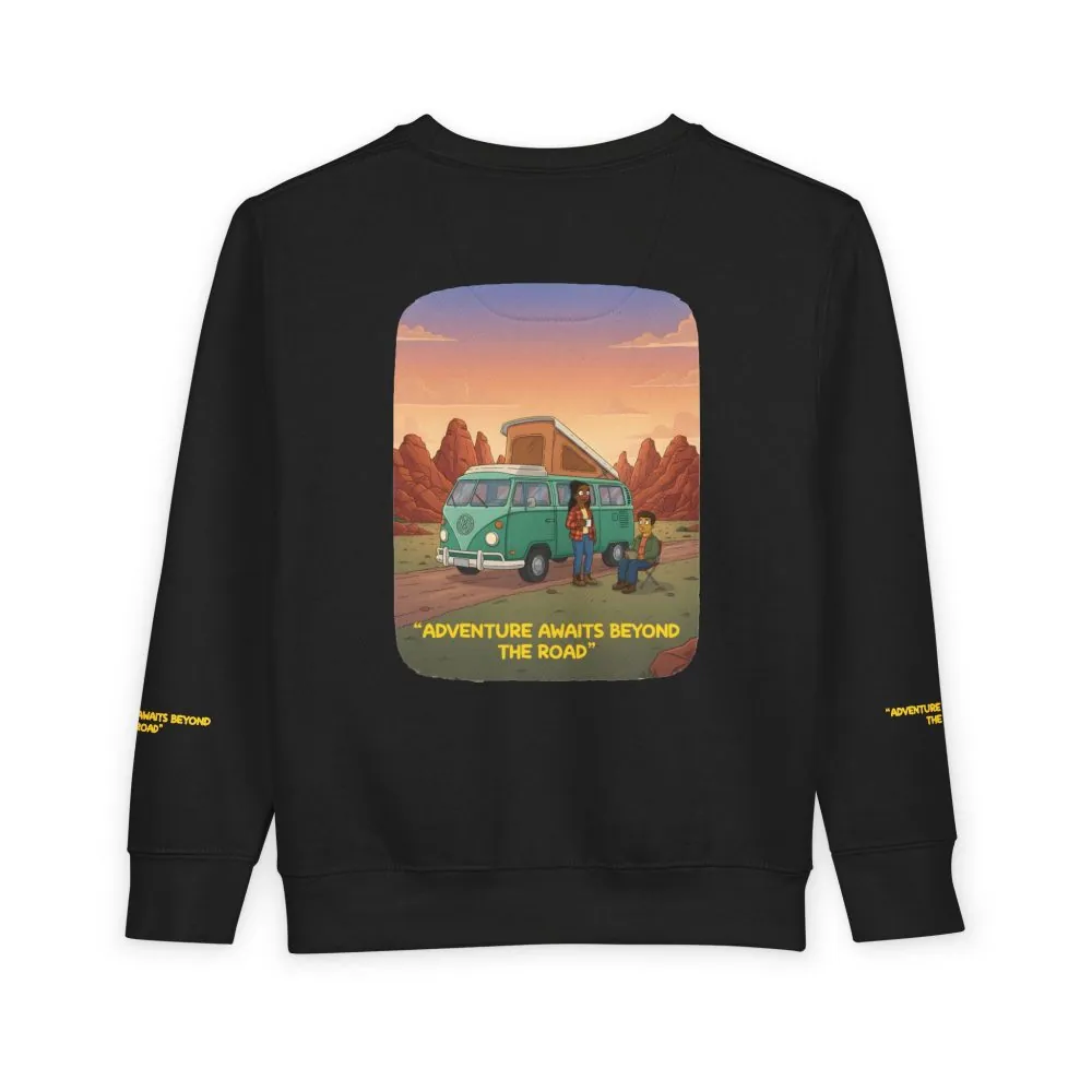 Toddler Sweatshirt - "Adventure Awaits Beyond The Road" (Design Sitcom-Line)