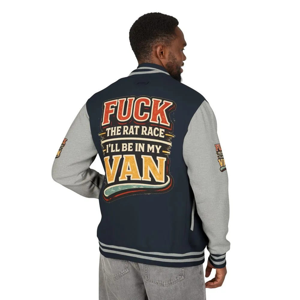 Unisex Heavyweight Letterman Jacket — "Fuck The Rat Race" Design F**K-Line