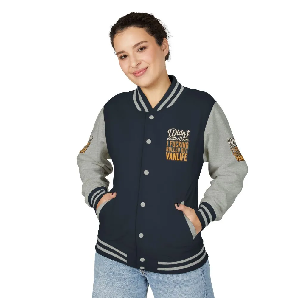 Unisex Heavyweight Letterman Jacket — "Dind´t Settle Down" Design F**K-Line