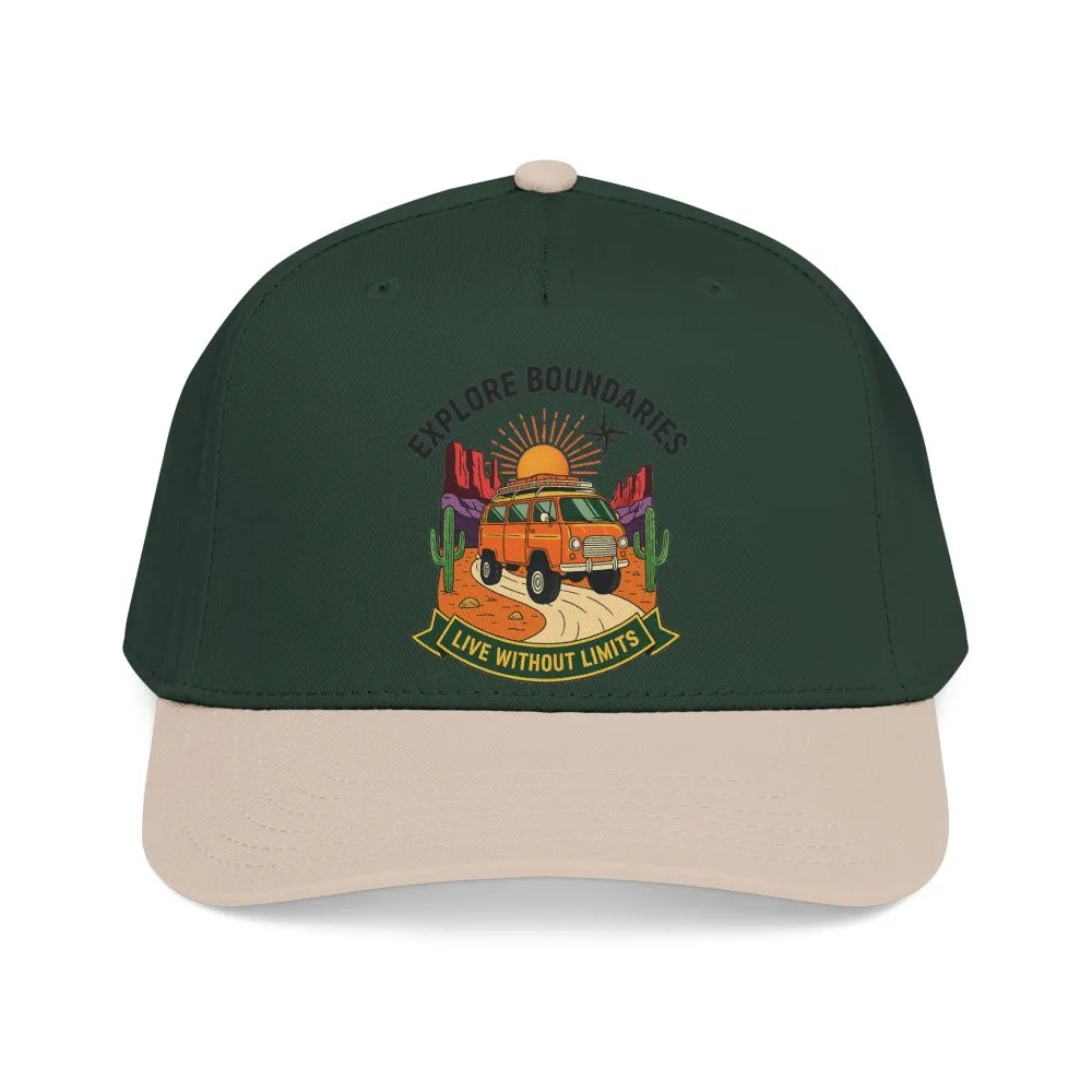 Baseball Cap— "Eplore Boundaries-Live without limits" Mid Profile Baseball Hat