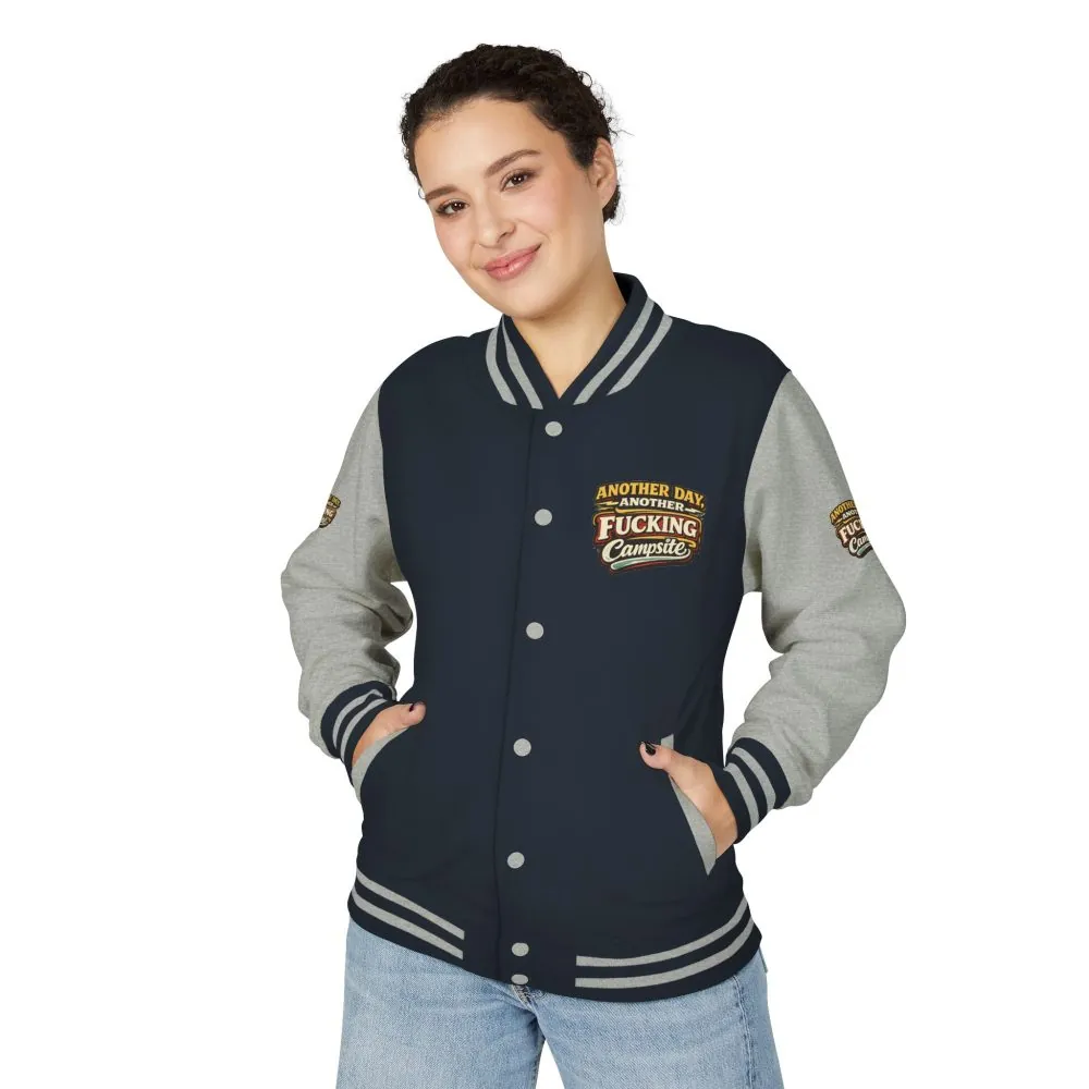 Unisex Heavyweight Letterman Jacket — "Another Day" Design F**K-Line