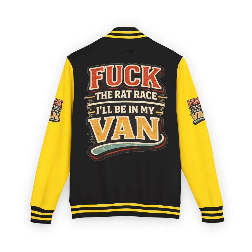 Unisex Heavyweight Letterman Jacket — "Fuck The Rat Race" Design F**K-Line