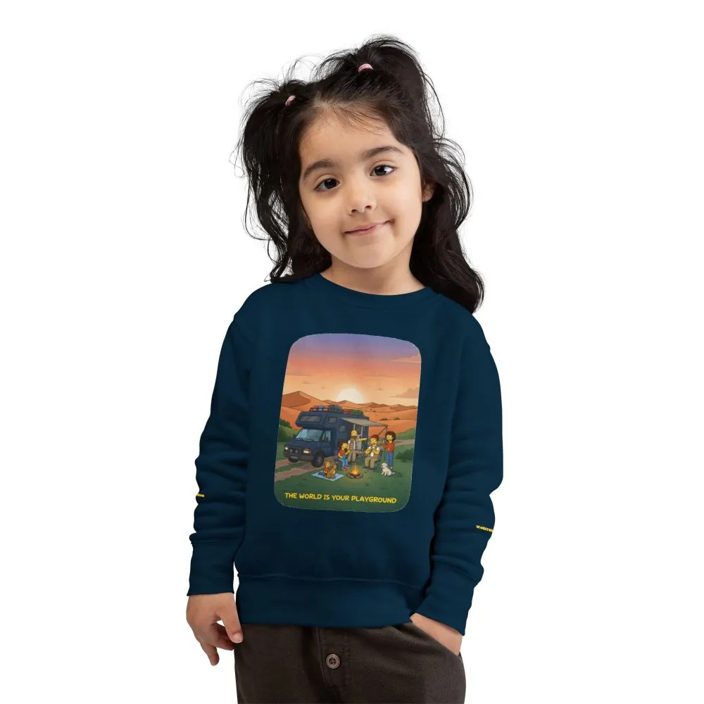 7572968315903062031_2048.jpeg Toddler Sweatshirt - "The World Is Your playground" (Design Sitcom-Line)