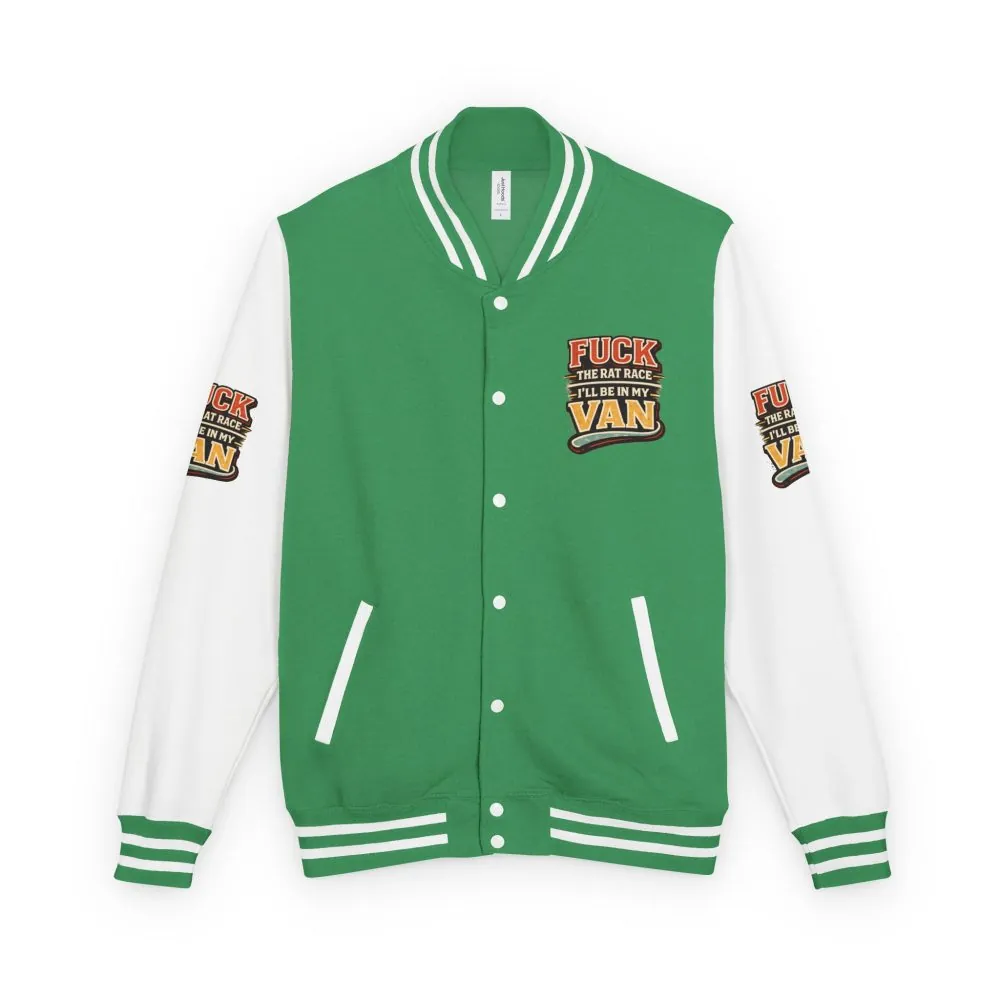 Unisex Heavyweight Letterman Jacket — "Fuck The Rat Race" Design F**K-Line