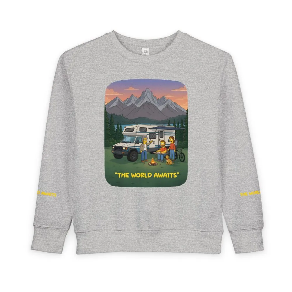 Toddler Sweatshirt - "The World Awaits" (Design Sitcom-Line)