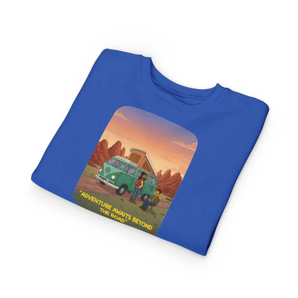 Toddler Sweatshirt - "Adventure Awaits Beyond The Road" (Design Sitcom-Line)