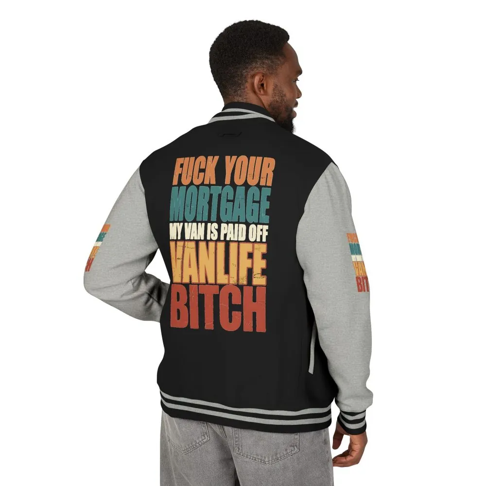 Unisex Heavyweight Letterman Jacket — "Fuck Your Mortgage" Design F**K-Line