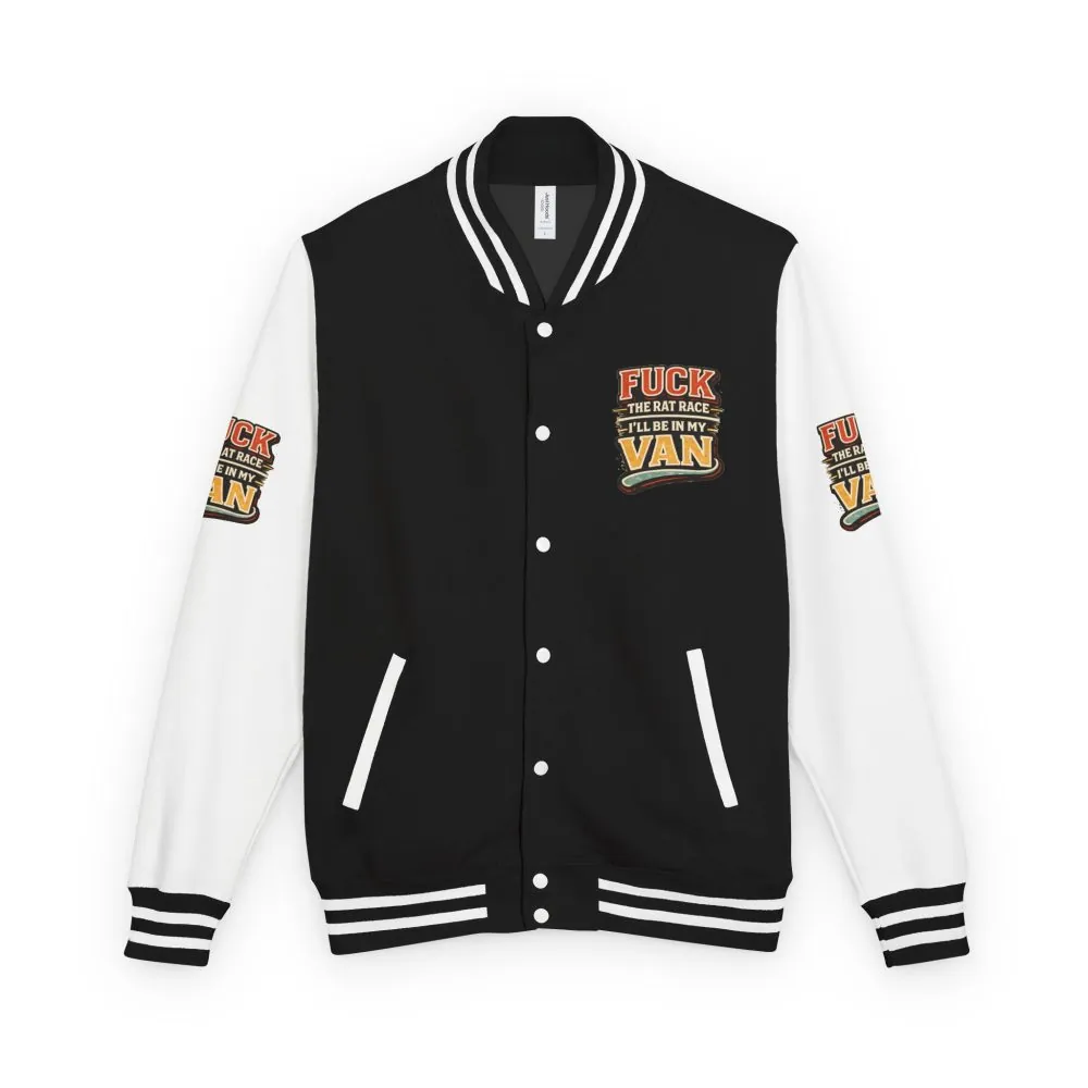 Unisex Heavyweight Letterman Jacket — "Fuck The Rat Race" Design F**K-Line