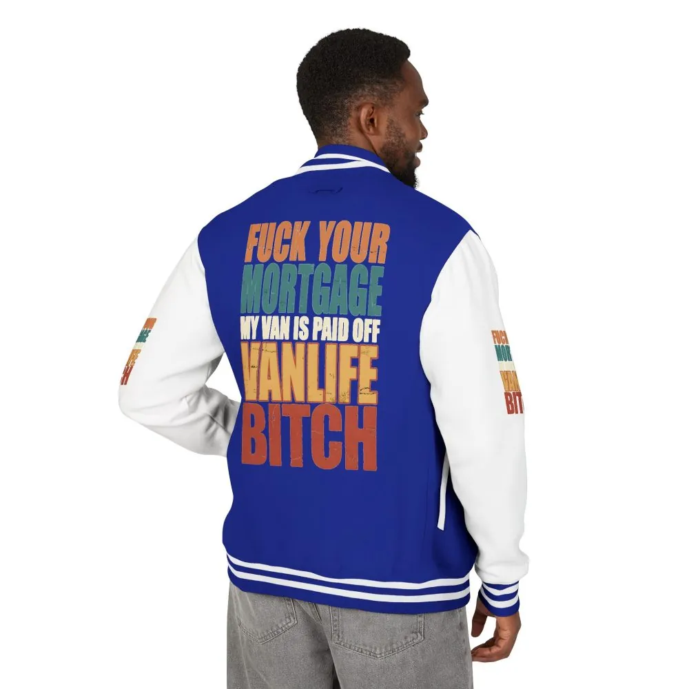 Unisex Heavyweight Letterman Jacket — "Fuck Your Mortgage" Design F**K-Line