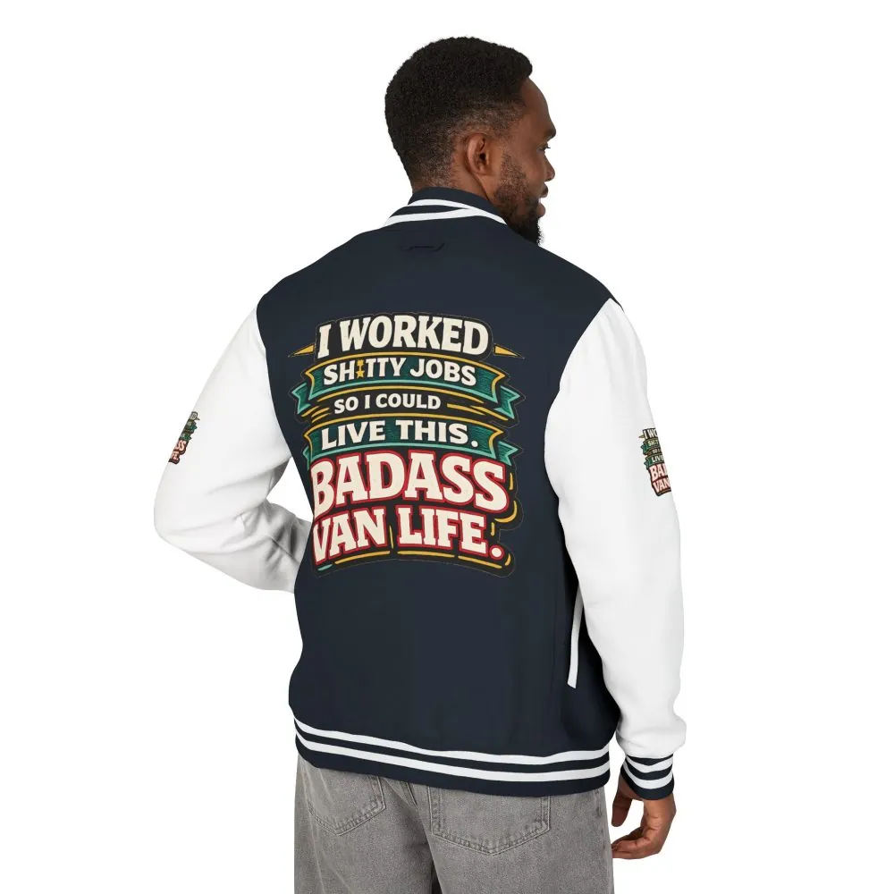 Unisex Heavyweight Letterman Jacket — "I Worked Shitty Jobs" Design F**K-Line