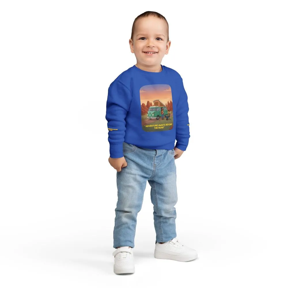 Toddler Sweatshirt - "Adventure Awaits Beyond The Road" (Design Sitcom-Line)