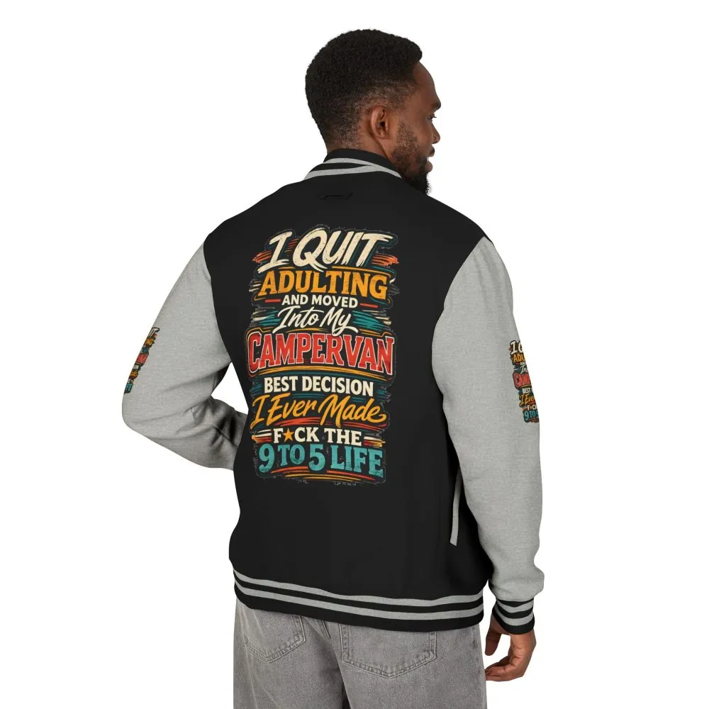 Unisex Heavyweight Letterman Jacket — "I Quit Adulting" Design F**K-Line