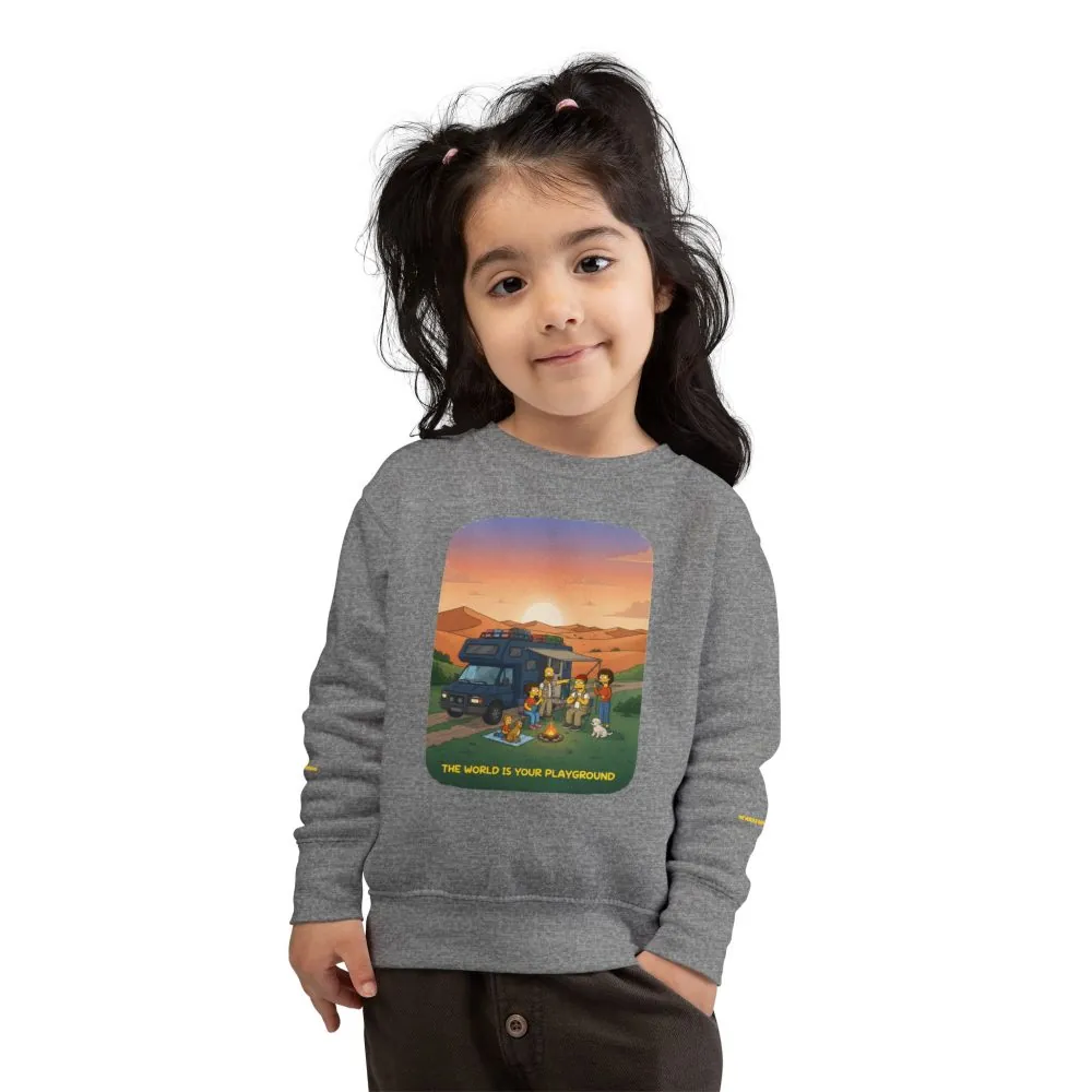 8506047744124467269_2048.jpeg Toddler Sweatshirt - "The World Is Your playground" (Design Sitcom-Line)