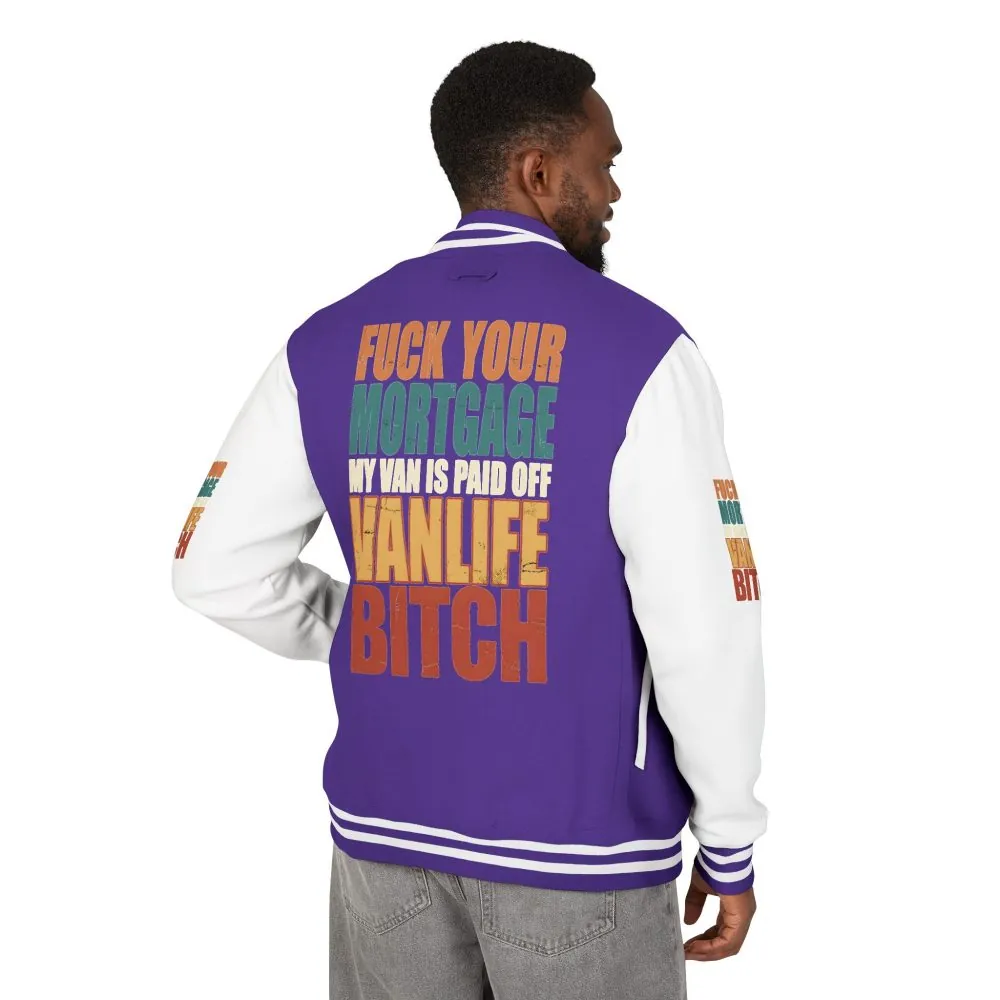 Unisex Heavyweight Letterman Jacket — "Fuck Your Mortgage" Design F**K-Line