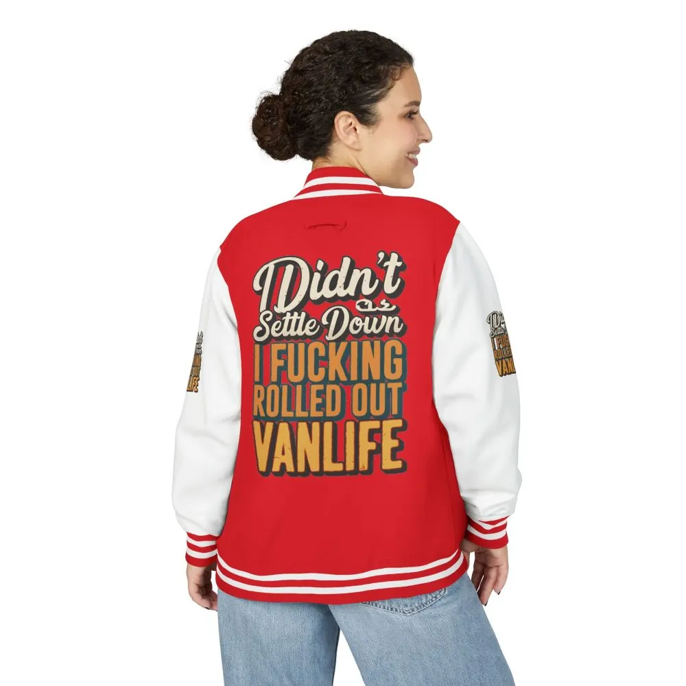Unisex Heavyweight Letterman Jacket — "Dind´t Settle Down" Design F**K-Line