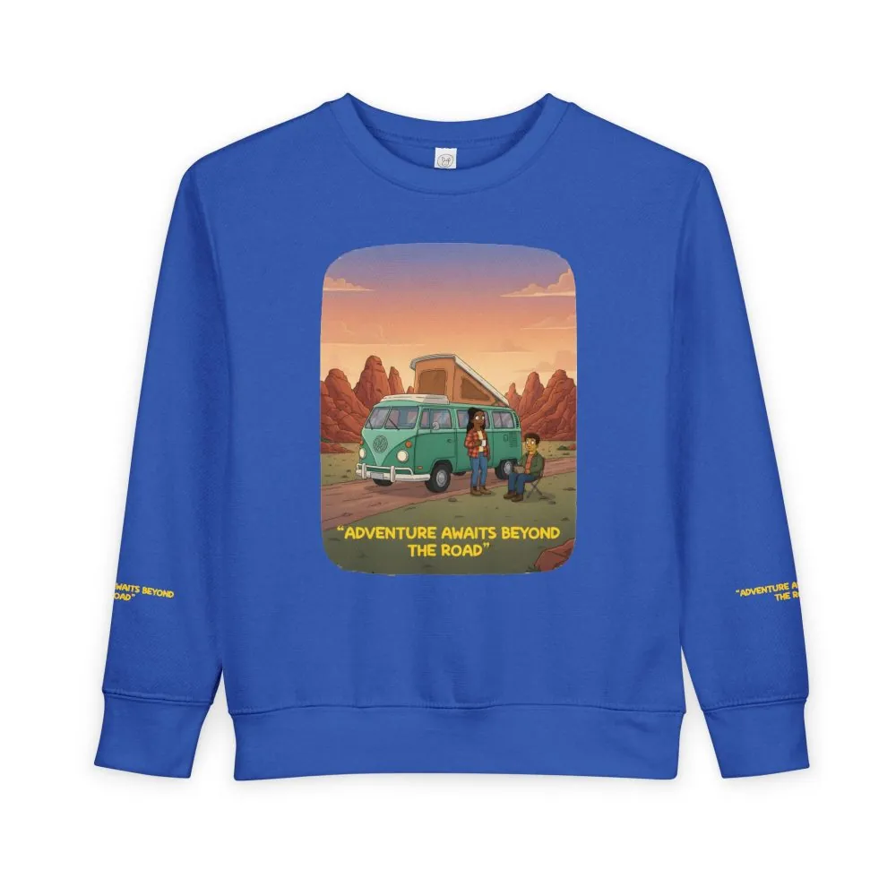Toddler Sweatshirt - "Adventure Awaits Beyond The Road" (Design Sitcom-Line)