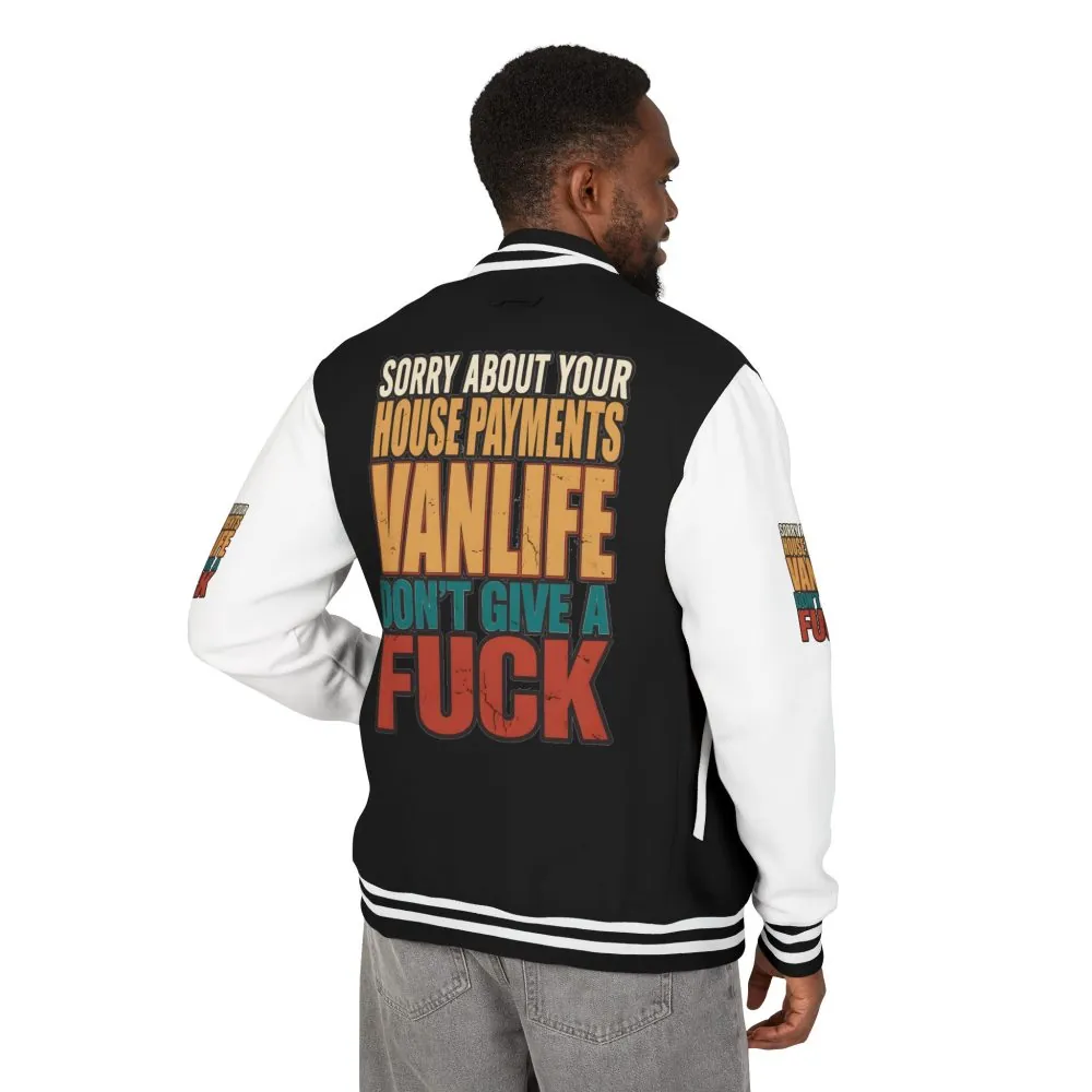 Unisex Heavyweight Letterman Jacket — "Sorry About Your House Payments" Design F**K-Line