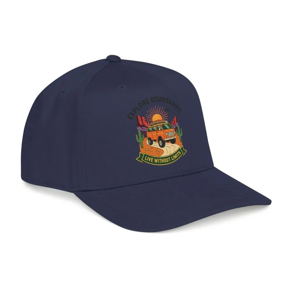 Baseball Cap— "Eplore Boundaries-Live without limits" Mid Profile Baseball Hat