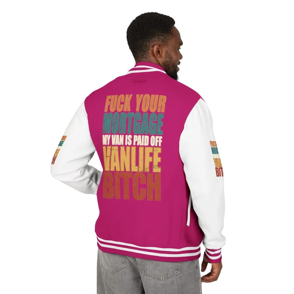 Unisex Heavyweight Letterman Jacket — "Fuck Your Mortgage" Design F**K-Line