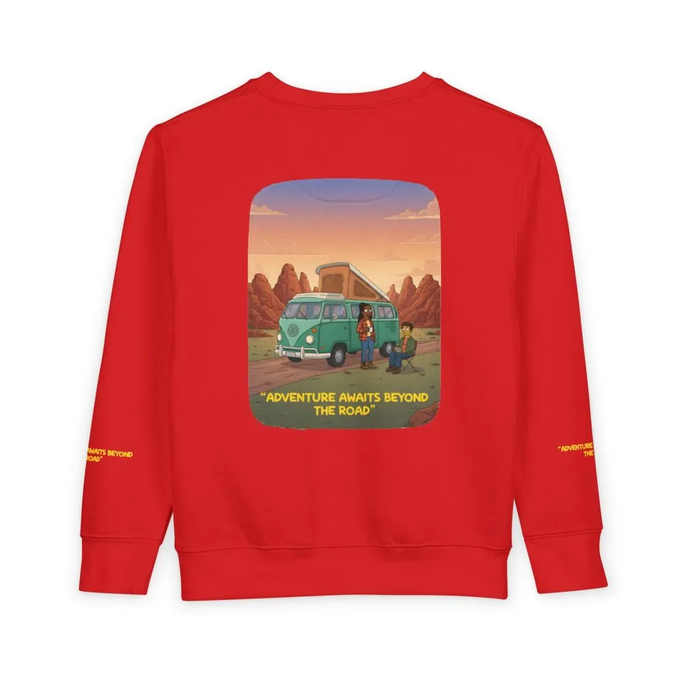 Toddler Sweatshirt - "Adventure Awaits Beyond The Road" (Design Sitcom-Line)