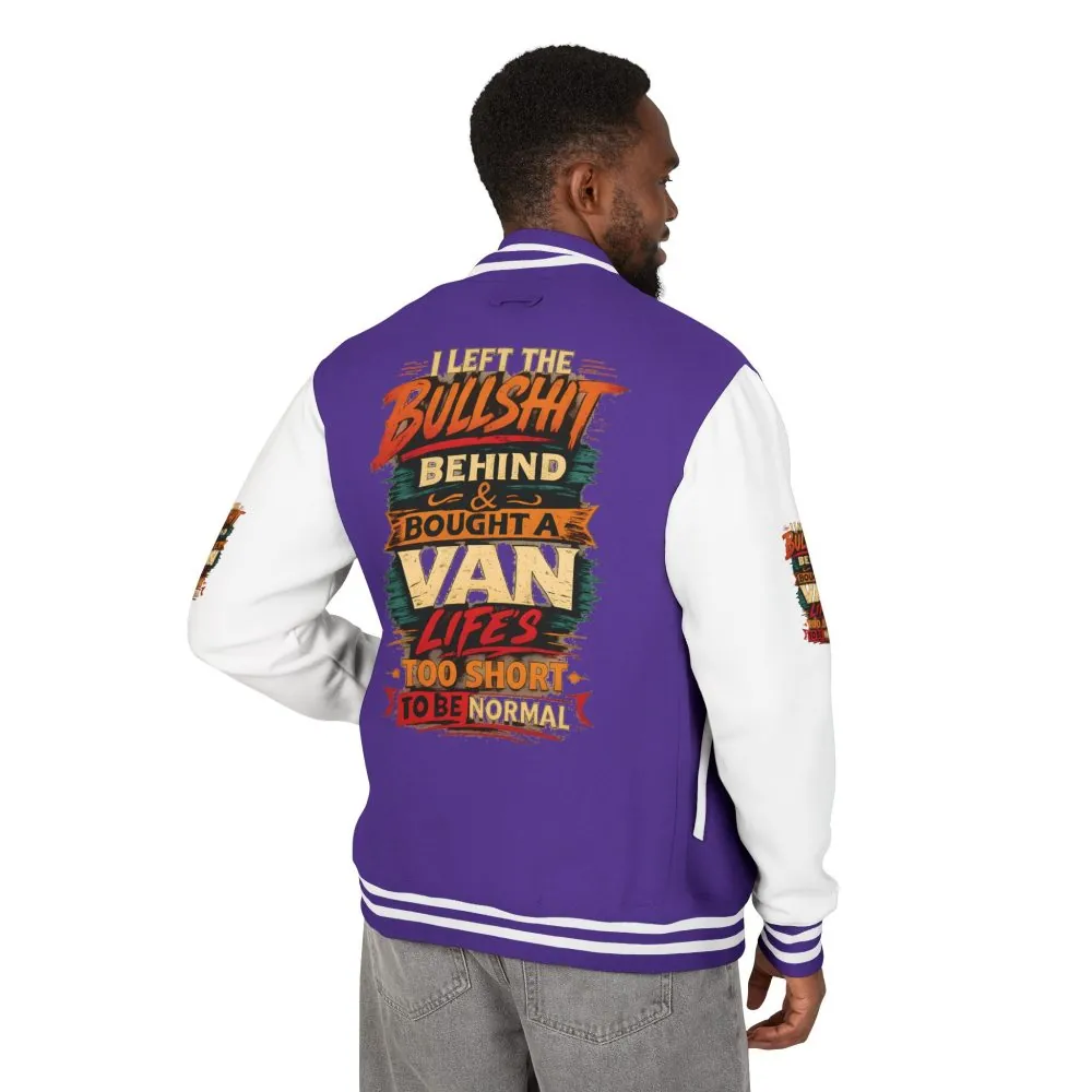 Unisex Heavyweight Letterman Jacket — "I Left The Bullshit" Design F**K-Line