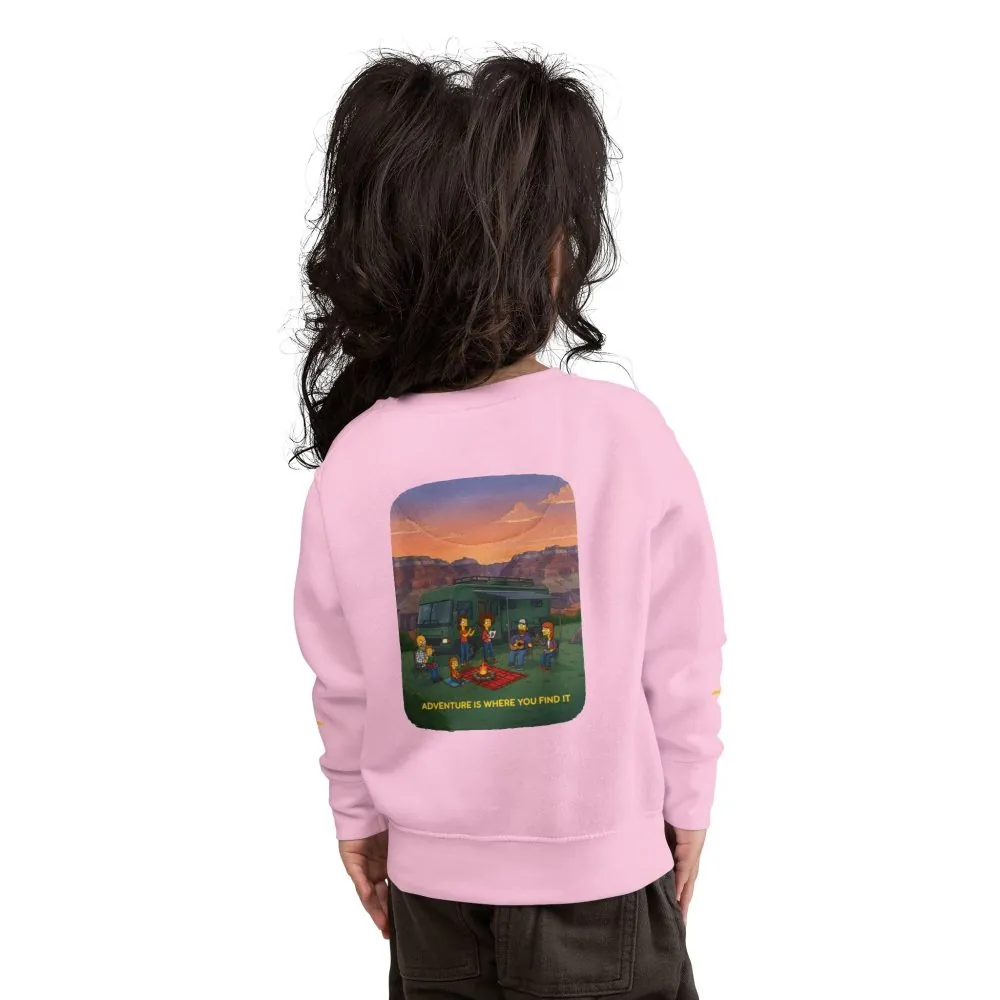 Toddler Sweatshirt - "Adventure Is Where You Find It" (Design Sitcom-Line)
