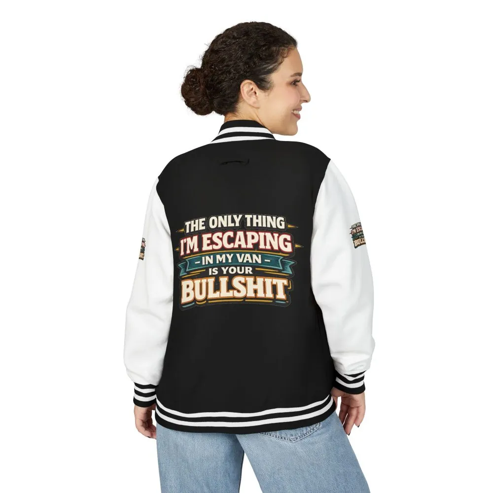 Unisex Heavyweight Letterman Jacket — "The Only Thing I´m Escaping" Design F**K-Line
