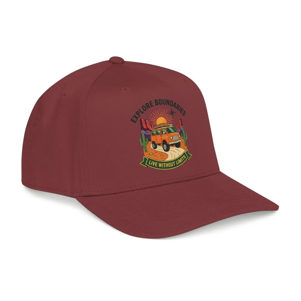 Baseball Cap— "Eplore Boundaries-Live without limits" Mid Profile Baseball Hat